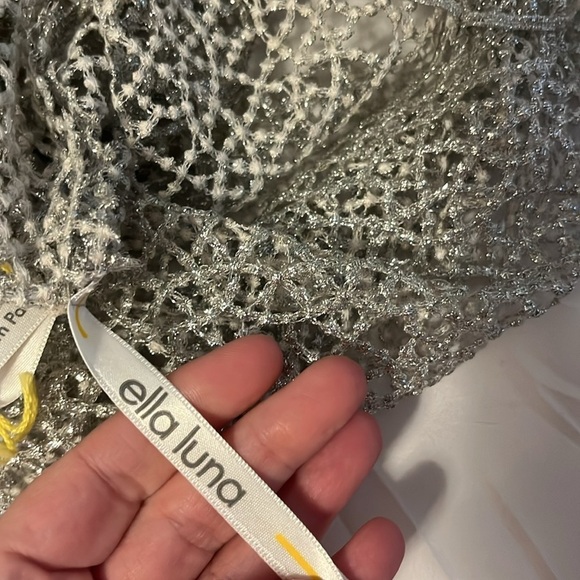 Ella Luna women’s embellished silver mini open mesh dress size XS - Picture 7 of 9